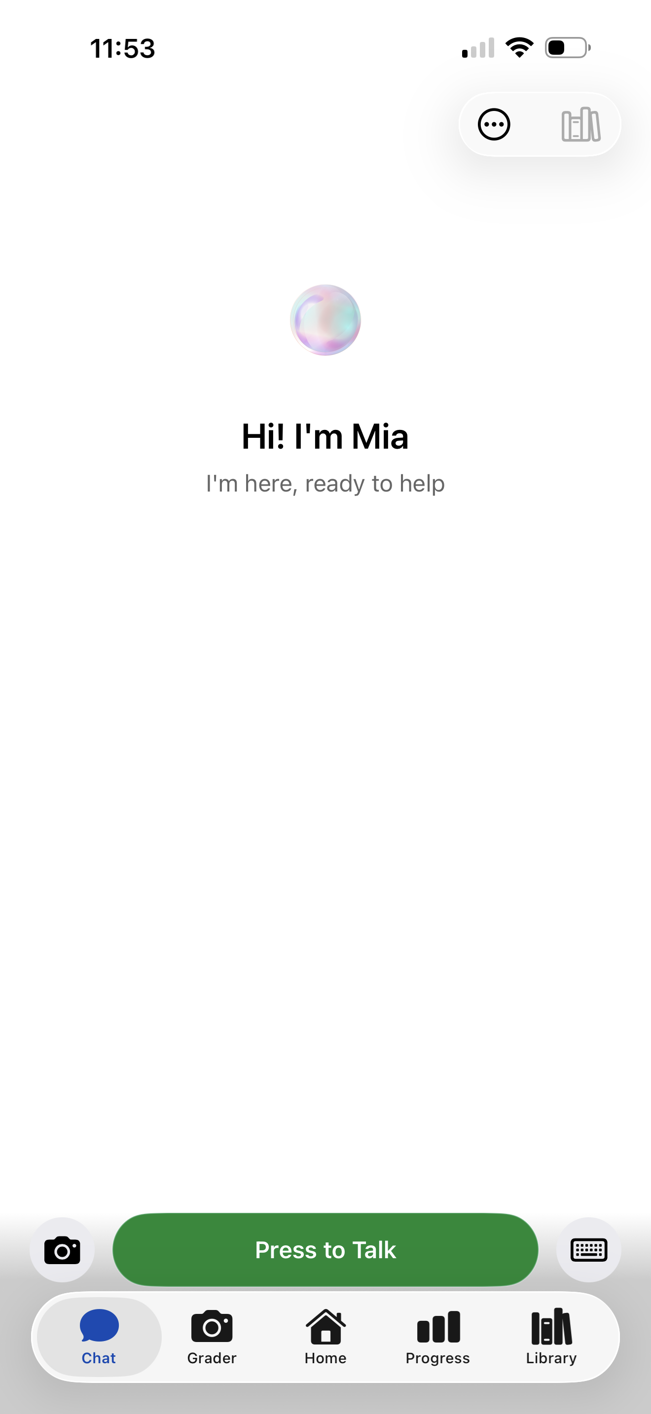 Live AI tutor with animated avatar